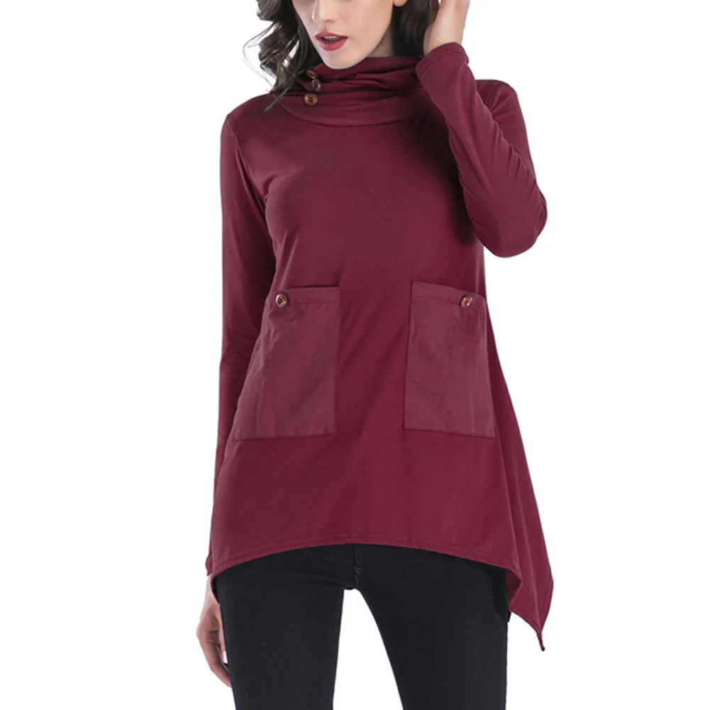 Женская футболка с длинным рукавом однотонная Повседневная Приталенная