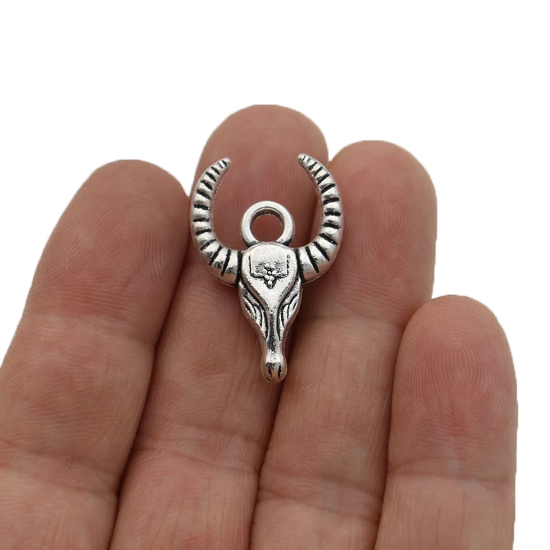 

JAKONGO Тибетский посеребренный бык фотоэлемент для изготовления ювелирных изделий браслет DIY Аксессуары 30x20 мм 5 шт.