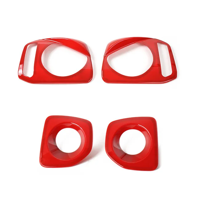 A Red 4 pc MOPAI колпак лампы для Suzuki Jimny 2007 Up Автомобильный передний головной светильник, поворотный светильник, задний противотуманный фонарь, декоративный комплект, автомобильные аксессуары - Цвет: A Red 4 pc