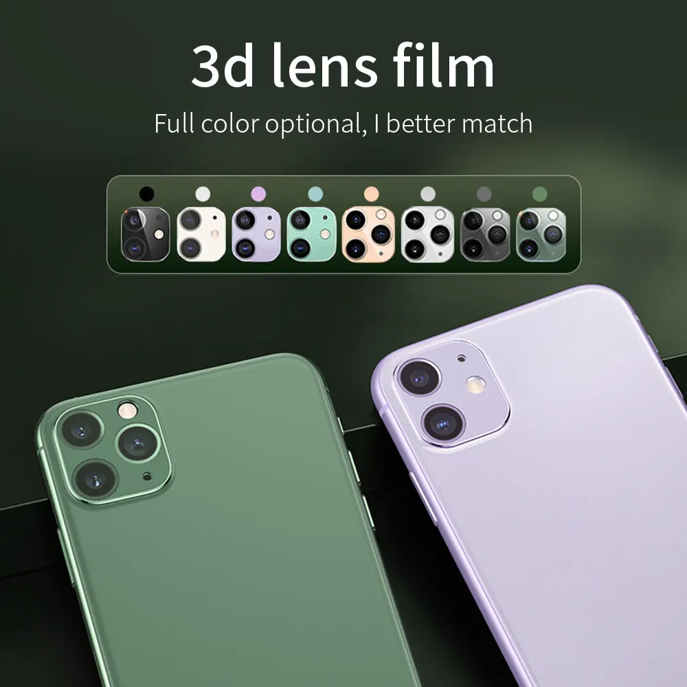 Металлическая 3D линза для камеры закаленная пленка iPhone 11 Pro Max защитная задней