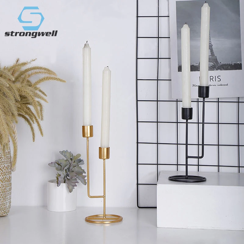 

Strongwell товары для дома подсвечник из кованого железа вертикальный подсвечник с двойным ртом украшения для ресторана подарки