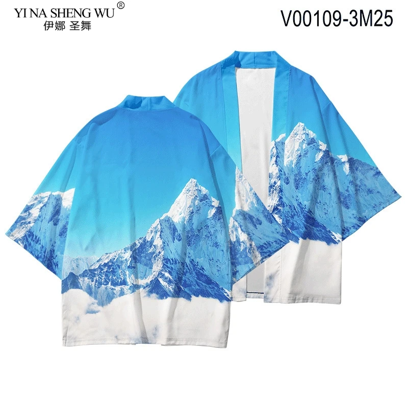 

Women Men Japanese Kimono Cardigan Men Samurai Cosplay Costume Clothing Kimono Jacket Mens Forest Kimono Shirt Streetwear Tops
