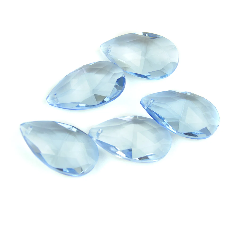 

38mm-76mm Lt.blue Crystal Chandelier Parts Almond Shape Crystal Chandelier Beads Lighting Prism Pendant Hanging Parts