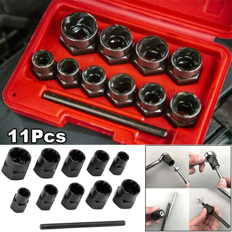 Damaged Lug Nut Bolts Removal Set Screw Extractor Tool Twists Socket Kit Lock Remover DTT88 | Инструменты