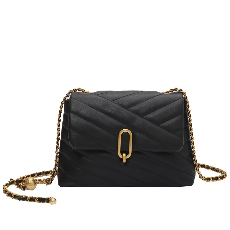 

Small Chain PU Leather Crossbody Bags for Women 2021 Simple Totes Shoulder Bag Lady Luxury Brand Designer Handbags and Purses