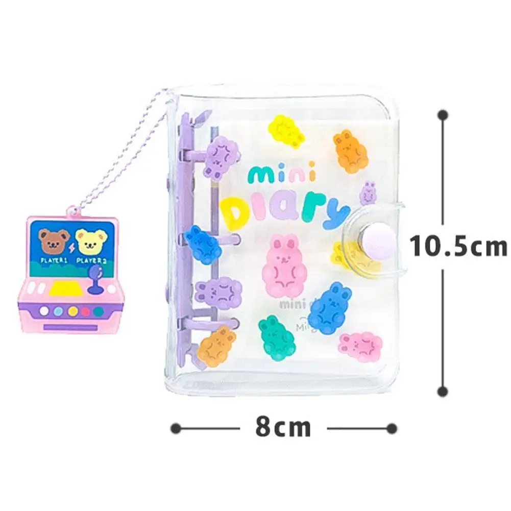 

Loose-leaf Notebook Shell Cartoon Animals Mini Transparent Kawaii Portable Binder Notepad Kids Writing Stationery Planner Organi