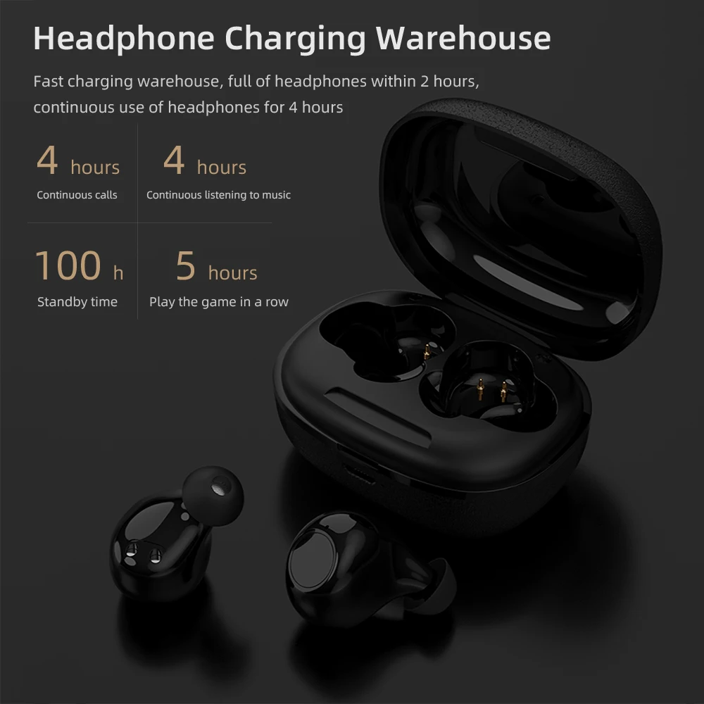 Беспроводные наушники A8 Mini V5.0 Bluetooth 3D стерео Спортивные игровая гарнитура с двумя
