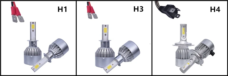 Комплект из 2 предметов, Автомобильный светодиодный 7600LM 72W фары лампы H1 H4 H7 9005 9006 9012 HIR2 H8 H11 6500 к авто светодиодный противотуманных фар с возможностью креативного авто лампы для передних фар