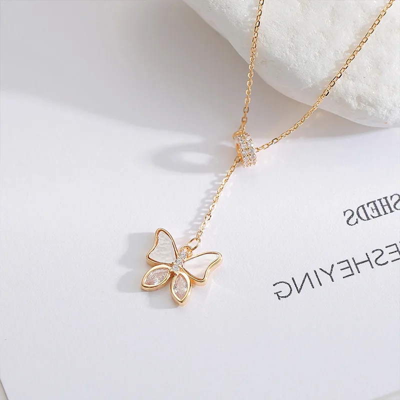 Минималистичное ожерелье FMILY из стерлингового серебра 925 пробы с бабочкой и