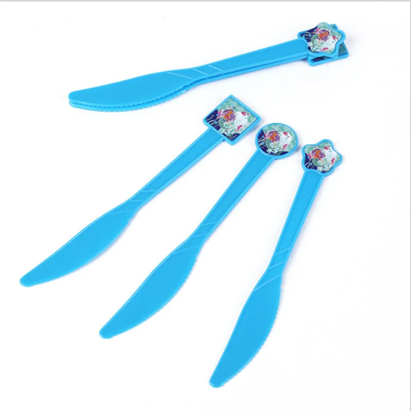 6pcs Knife Тема русалки одноразовые принадлежности для вечеринки воздушный шар баннер спиральная лента шляпа украшение детей день рождения украшения - Цвет: 6pcs Knife