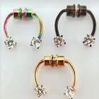 U образный поддельный Пирсинг нос кольцо Нержавеющаясталь магнитные фальшивый прокалывание перегородки носа кольца клип пирсинг в стиле панк, ювелирное изделие для тела, 1 шт.