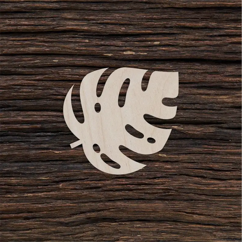 Деревянная форма тропических пальмовых листьев Monstera для рукоделия и