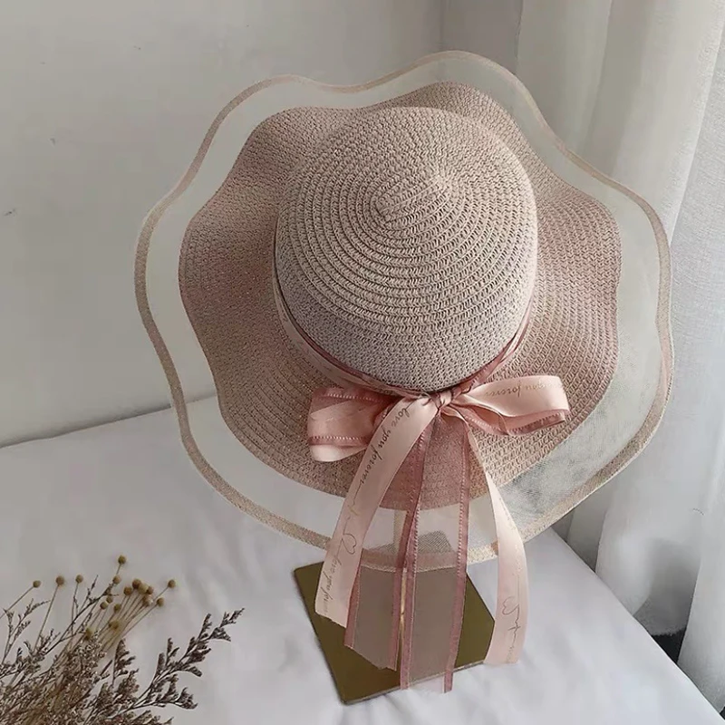 

Baseball cap new Korean summer Cap Japanese straw bowknot beach sunscreen Women's cap casual outdoor Men's cap fashion shade hat