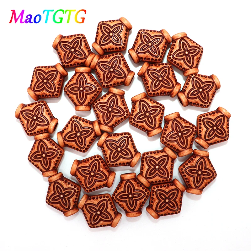 Резные акриловые бусины под старину для изготовления ювелирных изделий