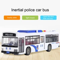 creative bus police car coasting innovative plastic inertial police car bus for child birthday gift