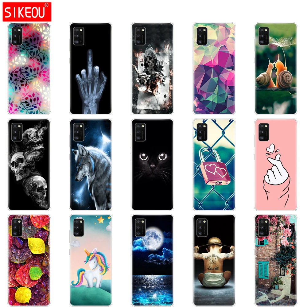 

For Samsung Galaxy A41 Case 6.1" Soft Silicon Phone Cover For Samsung A41 GalaxyA41 A 41 A415 SM-A415fzwmser Bumper Cat Flower