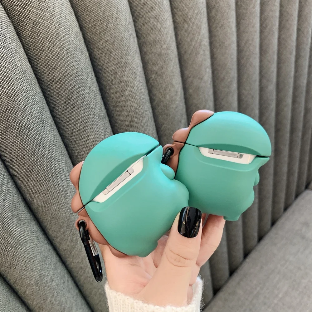 Чехол для беспроводных наушников apple мягкий силиконовый чехол с 3D изображением