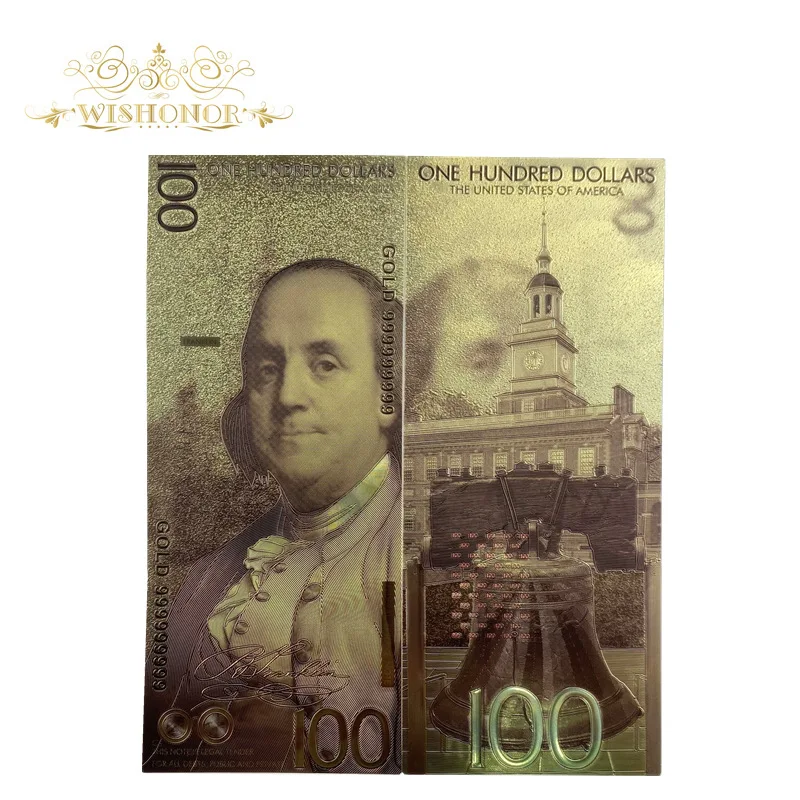 2020 New America Banknotes 1 Dollar in 24k Gold Plated Fake Money Business Gift | Дом и сад