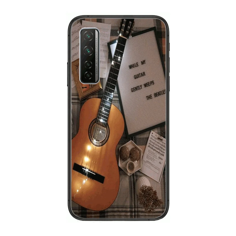 

Guitar Shockproof HD Phone Case For Huawei Nova p10 lite 7 6 5 4 3 Pro i p Smart ZBlack Etui 3D Coque Painting Hoesje