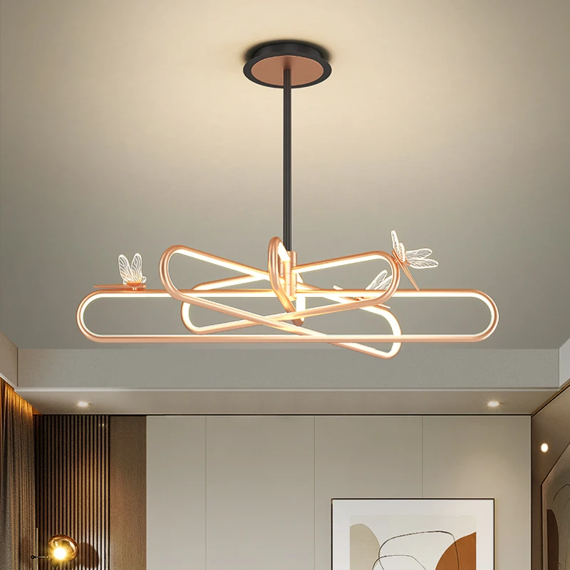 

JMZM Modern Luxury Chandelier Indoor LED Dragonfly Pendant Light Dimmable Ceiling Light For Living Dining Room Bedroom Bar Light