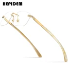 HEPIDEM Очки мужские из буйвола, новинка 2021, роскошные квадратные очки с бриллиантами, роскошные очки без оправы, 0022