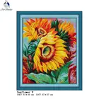 Подсолнух Счетный цветочный узор вышивка крестиком наборы Aida 14CT 11CT Вышивка Набор Сделай Сам Рукоделие Шитье домашнее украшение живопись