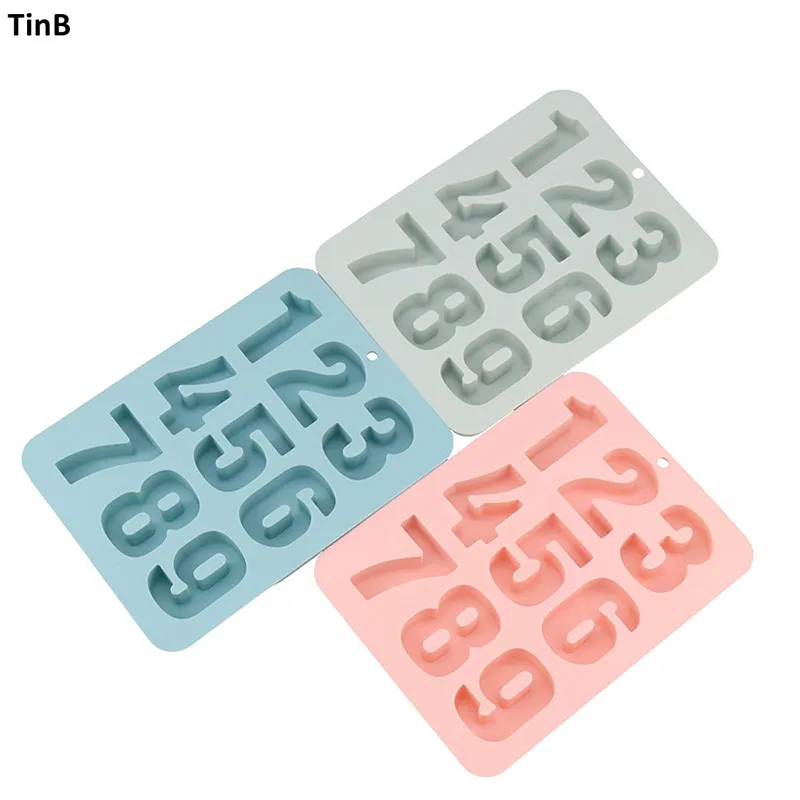 

1PC Silicone Ice Cube Maker Form For Ice Candy Cake Pudding Chocolate Molds Cake Pastry tools 1-9 number Ice Cube Trays Molds