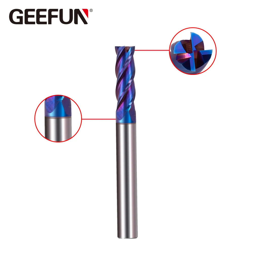 Вольфрамовая твердосплавная плоская квадратная Концевая фреза HRC65 D5x13xD6x50 * 4F с