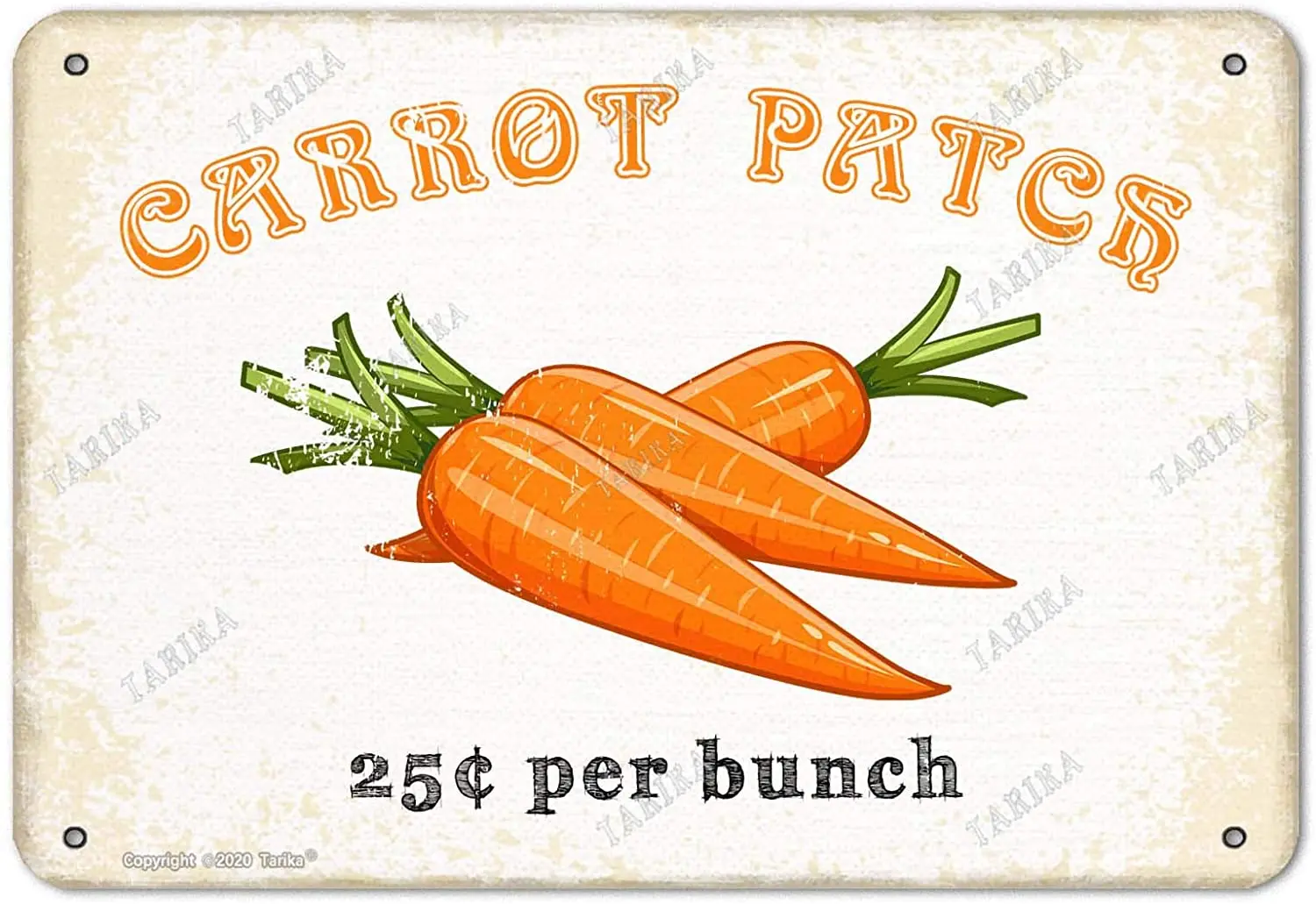 

Carrot Patch 8X12 Inch Vintage Look Iron Decoration Painting Sign for Home Kitchen Bathroom Farm Garden Garage Inspirational
