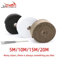 5cm5101520m car motorcycle exhaust thermal exhaust tape exhaust heat tape wrap pipe wrap shields manifold header insulation