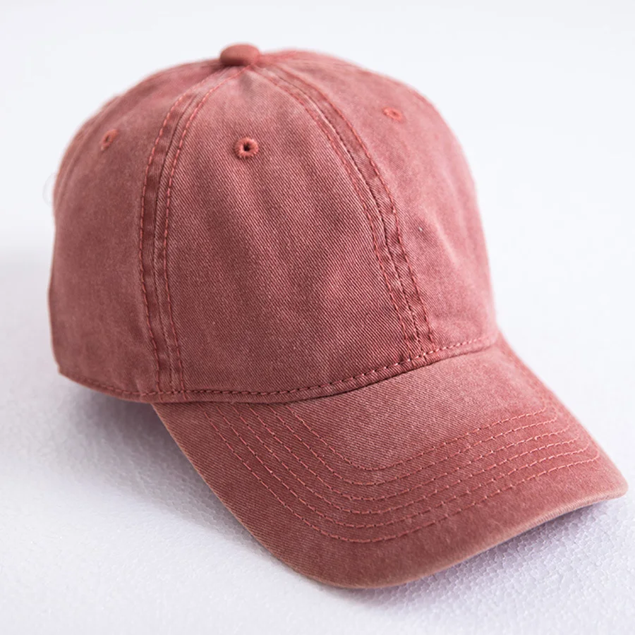 Classic Wash Cotton Baseball Caps for Women Men Pink Wine Red 10 Solid Colors Adjustable Casual Hat Soft Top Dad | Аксессуары для