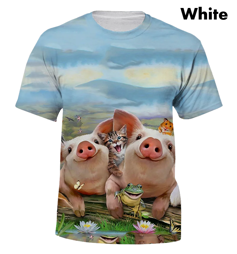 

Summer leisure and cool pig new high-quality T-shirt (the best gift)