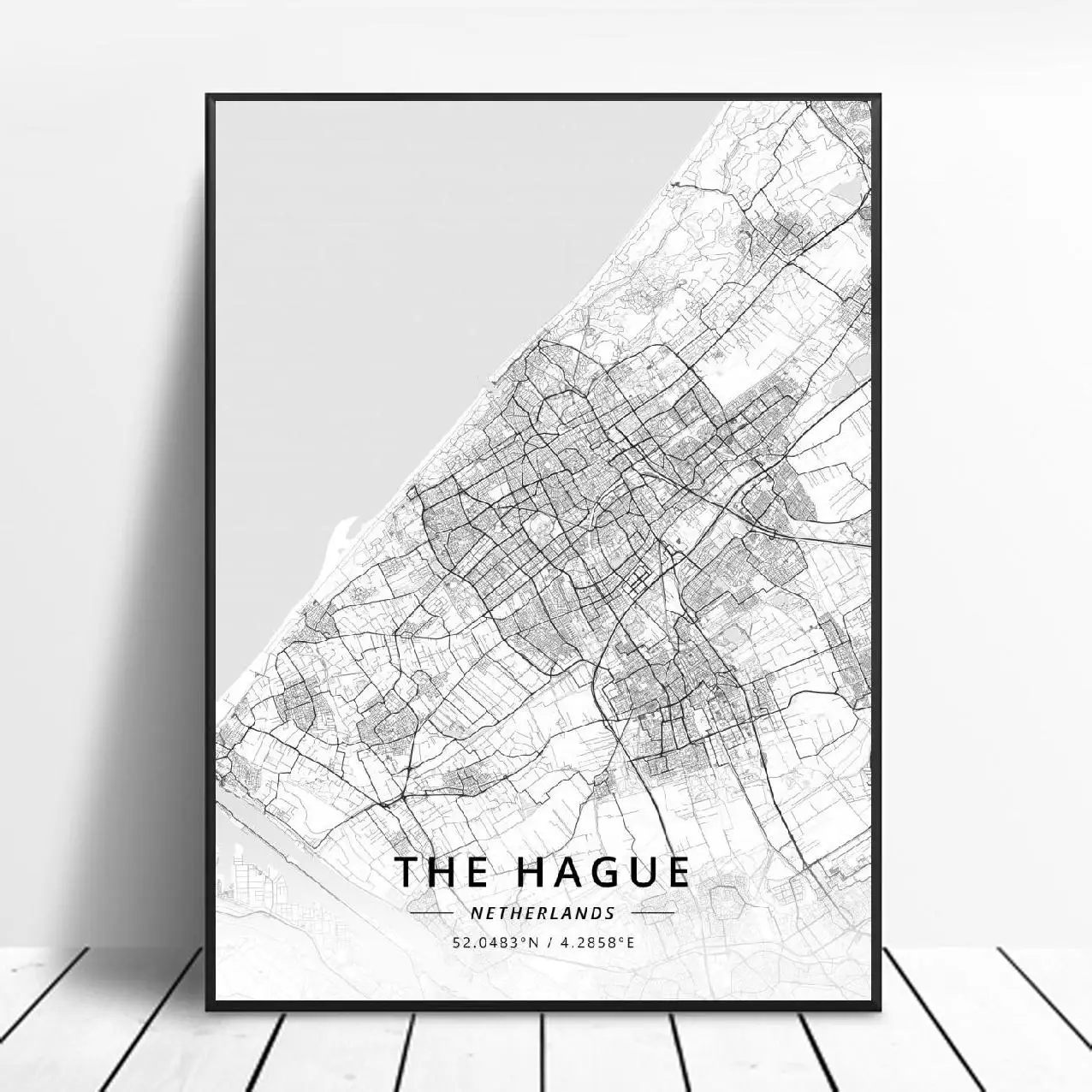 Постер с картой Голландии Гаага Лейдена ферлен Амстердам дендрехт