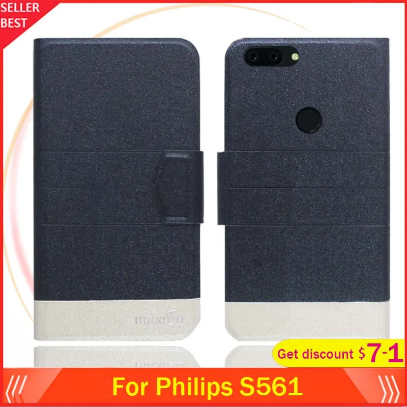 5 цветов горячей! Для Philips S561 чехол 45 &quotфлип ультратонкий кожаный эксклюзивный