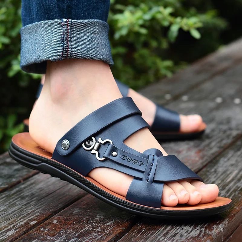 

Men Shoes 2021 New Summer Men Open-toed Sandals Fashion Trend Beach Shoes Slippers Men Sandals and Slippers Summer Hot Sale