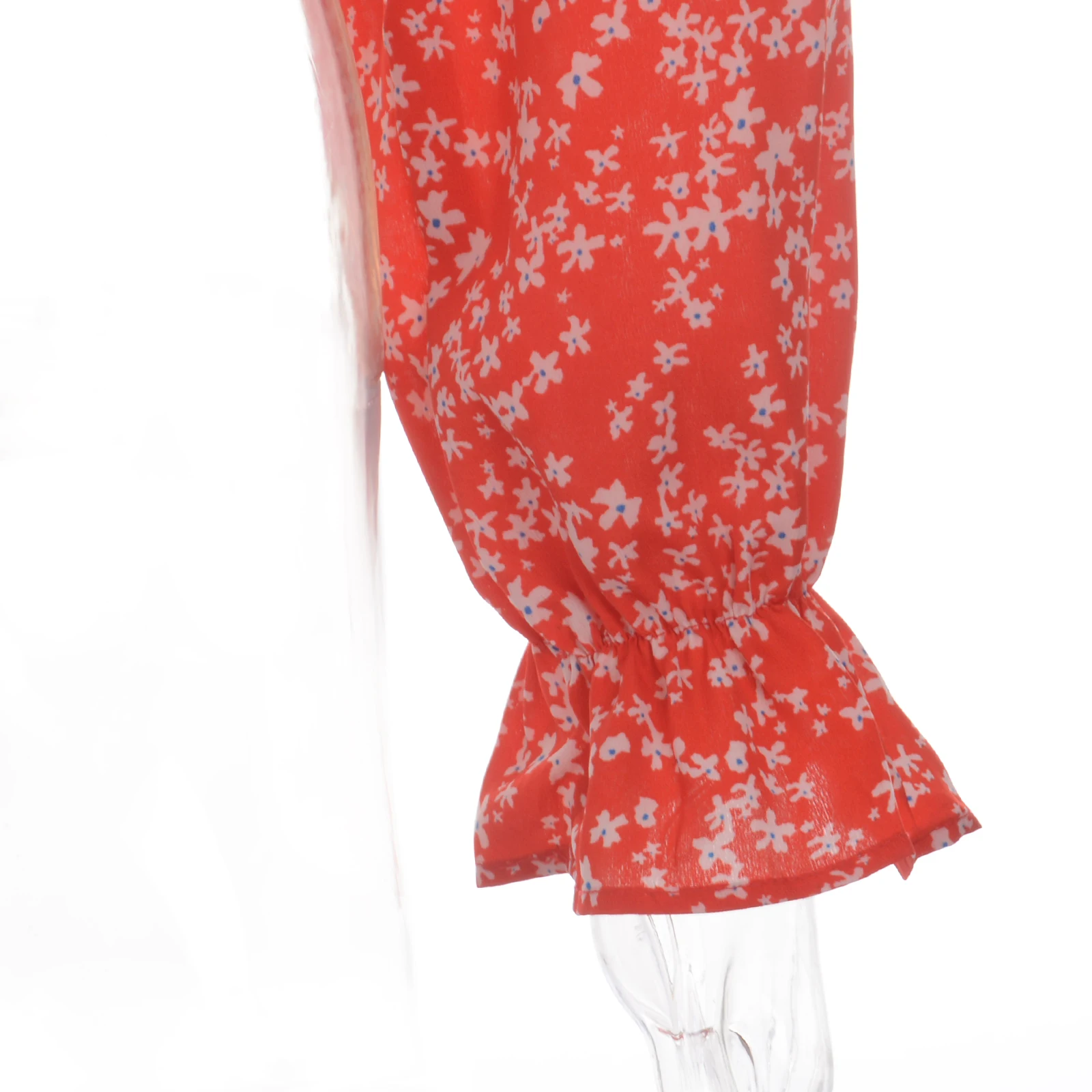 

Women Elegant Floral Printed Blouse Summer Fall Casual V Neck Buttons Long Sleeve Ruffle Hem Shirts Tops T-Shirts Beach Holiday