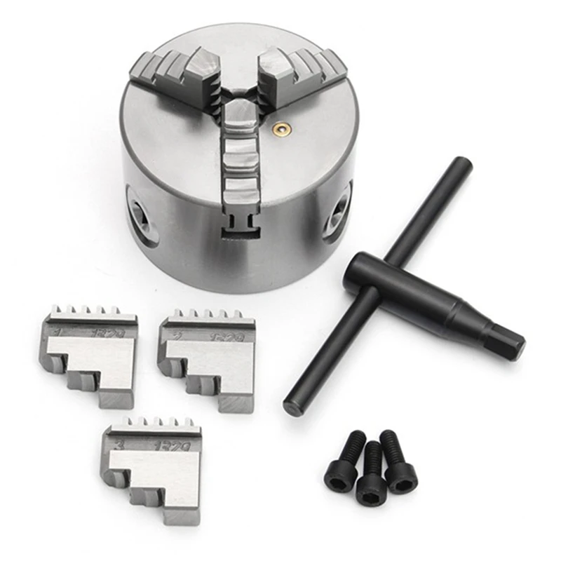 

TASI Inch 3 Jaw Lathe Chuck K11 80 80mm Manual Chuck Self-Centering Lathe Parts DIY Metal Lathe Accessories