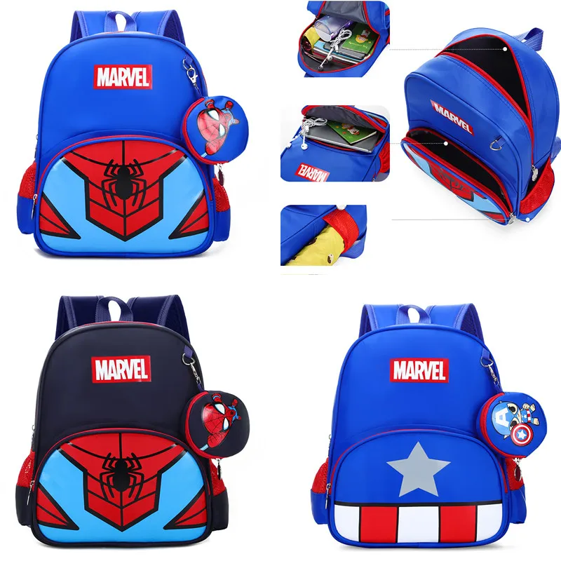 

2021 Disney Marvel Spiderman Student School Backpack Avengers Cartoon Children Kindergarten Backpack Boy Girl School Bag Mochila