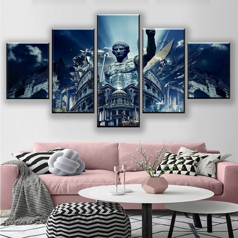 Холст Картины Wall Art HD в рамке печатает 5 шт. Древнего Рима фотографии зданий Декор
