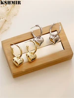 kshmir new temperament c word ear ring japanese and korean simple heart earrings metal gold earrings jewelry 2021
