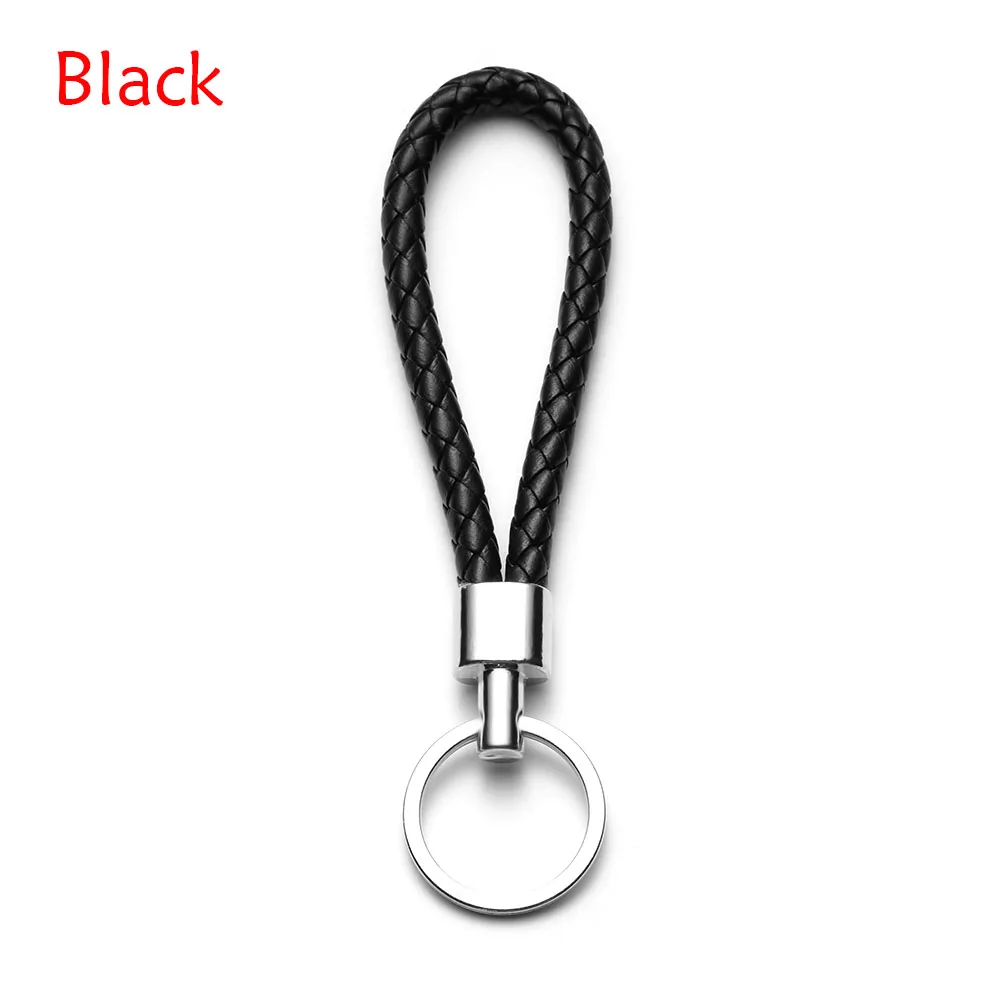 black Модный автомобильный брелок для ключей, Мужской и Женский PU кожаный брелок, автомобильный брелок для ключей, автомобильные аксессуары - Название цвета: black