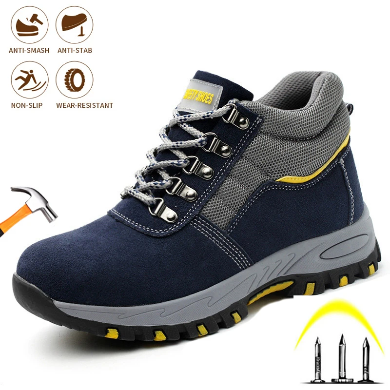 

Men Safety Shoes Mens Steel Toe Cap Puncture-Proof Outdoor Work Boot Indestructible Comfortable Protect Sneakers Advisable Shoes