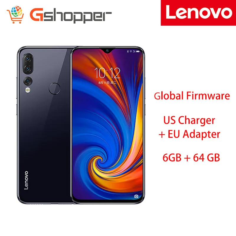 Gray CN 64GB Мобильный телефон lenovo Z5s с глобальной прошивкой, 6 ГБ, 64 ГБ/128 ГБ, с функцией распознавания лица, восьмиядерным процессором Snapdragon 710, 6,3 дюйма, Android P, тройная задняя камера, смартфон - Цвет: Gray CN 64GB
