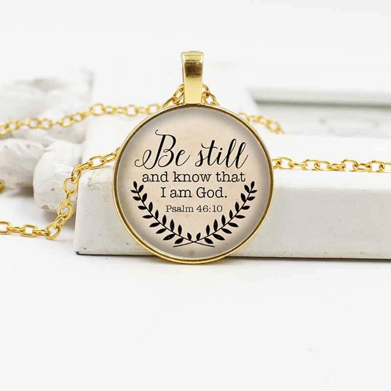 Библейское ожерелье с надписью хочу знать что я-Бог кулон Псалом 46:10 статусное