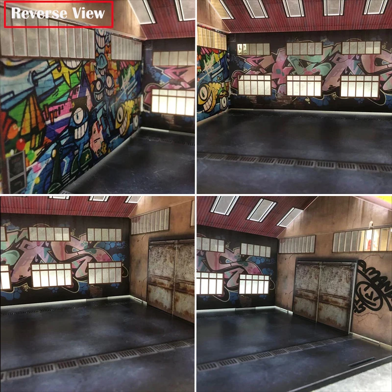 

Diorama POP Toys 1/64 Acrylic LED Lighting Garage Model Car Parking Lot Alloy Car Display Collection