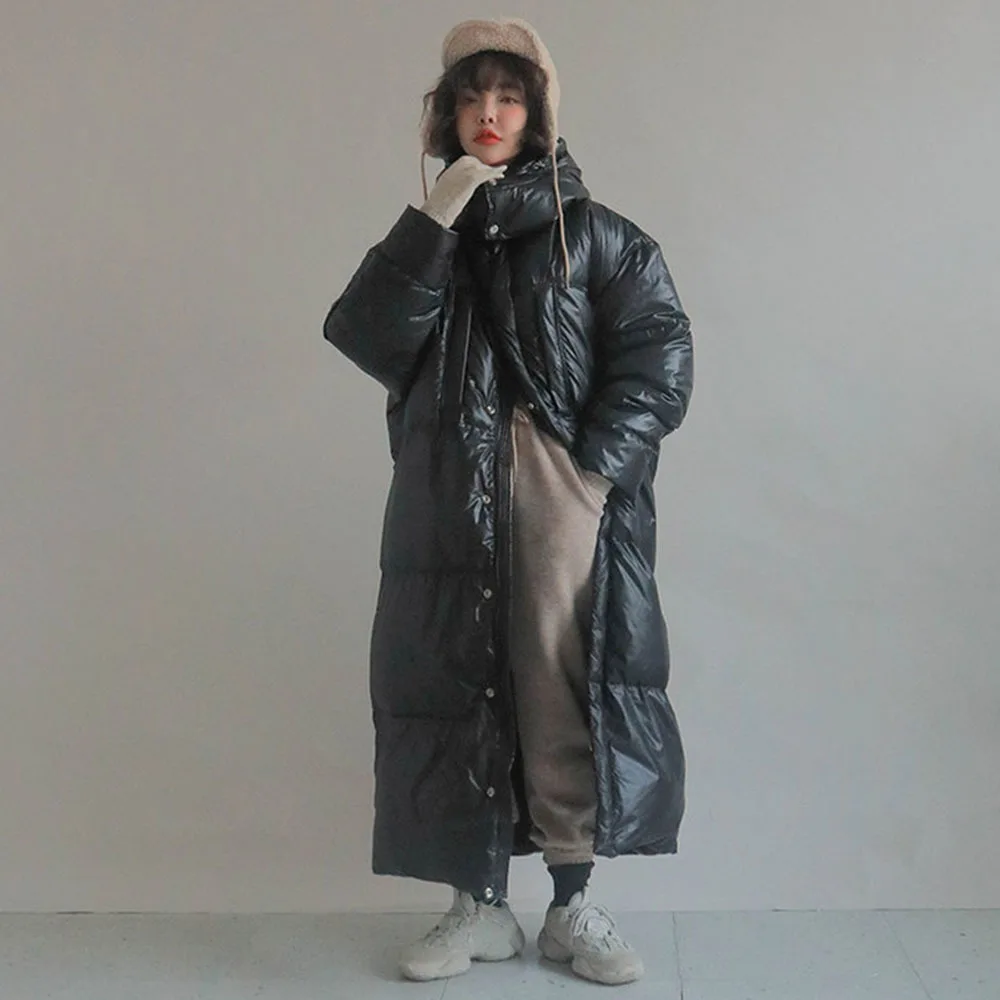Толстая зимняя куртка-пуховик с капюшоном Женская парка модная теплая верхняя