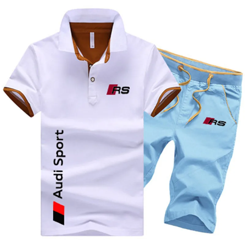 

Men's short sleeve suit, breathable mesh suit, casual polo shirt and shorts, summer fashion, 2021 new