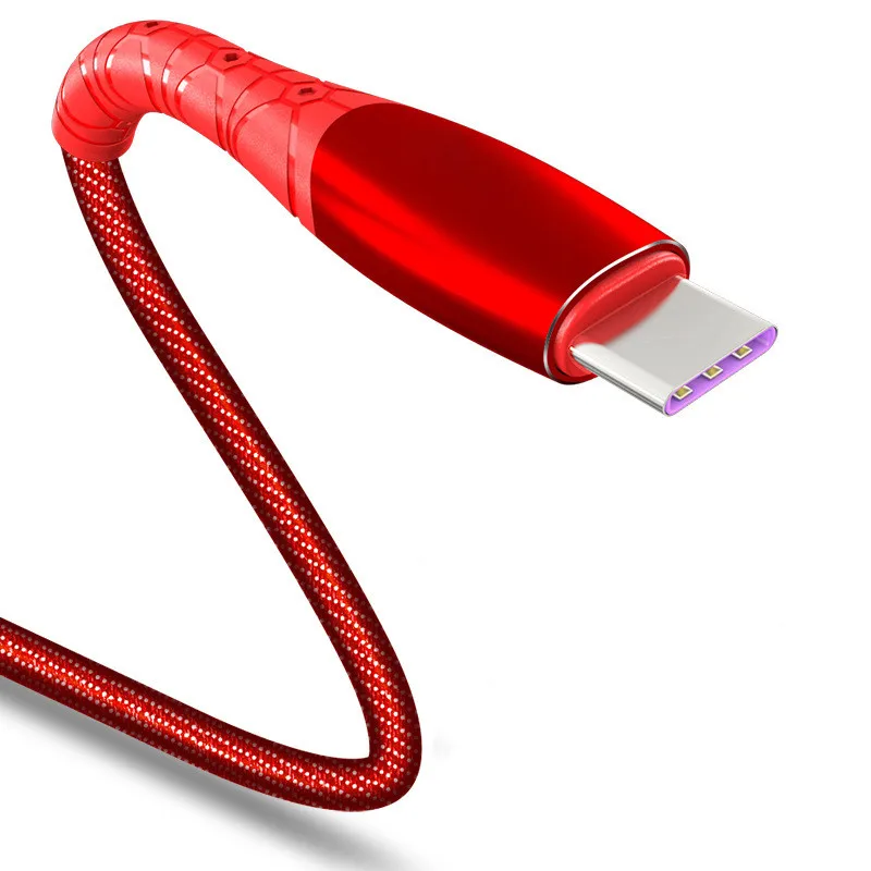 Red Vanniso 5A супер зарядный usb type C кабель для huawei P20 P30 NOVA5 зарядный провод для Samsung S9 Xiaomi Redmi usb с светодиодный - Цвет: Red