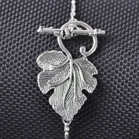 5 sets 37x23mm grape leaf tibetan silver color metal clasps hooks connectors for necklace bracelet jewelry making diy findings