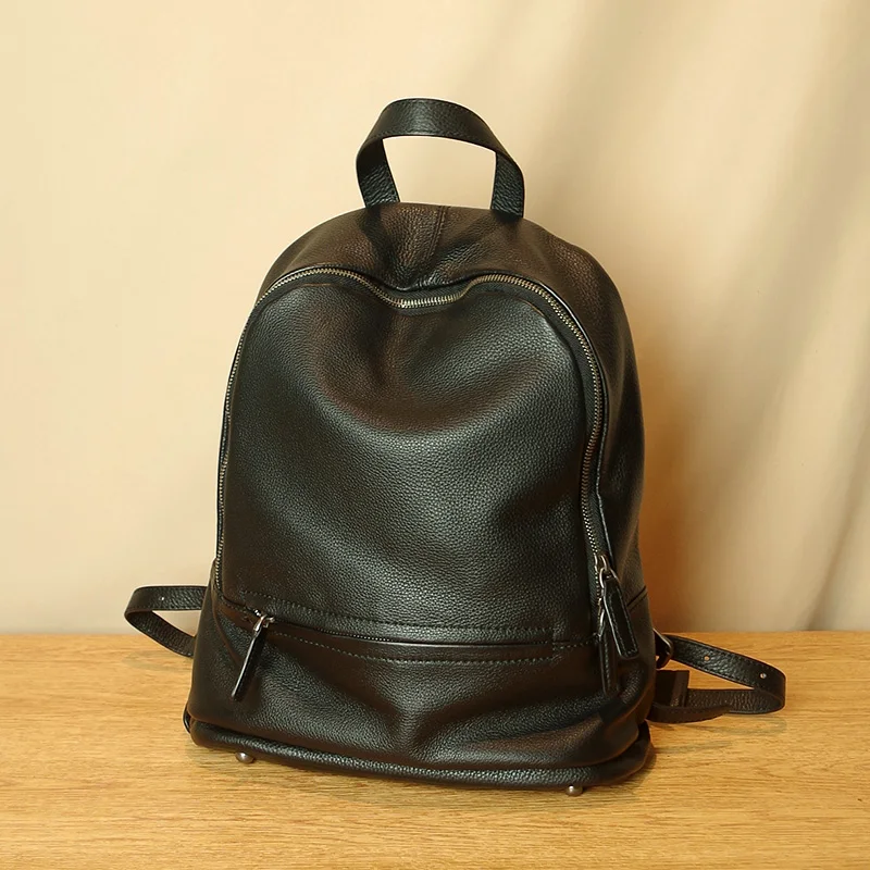 Women's Backpacks Genuine Leather Bag Female High Quality Casual Travel Knapsack Laptop Bags Ladies Pocket School Bags For Girls